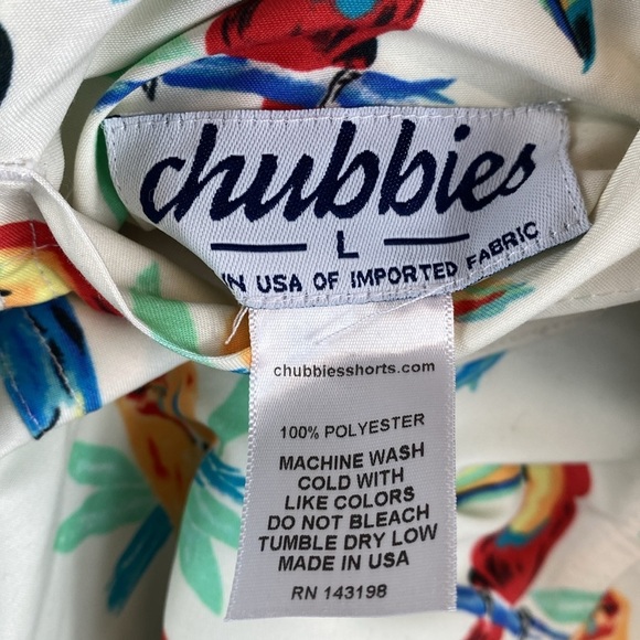 Chubbies gym swim unlined mens shorts L reversible USA pull on quick dry parrots - Picture 9 of 11